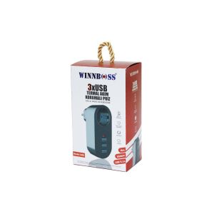 WINNBOSS MODEL-3400 ( TERMAL AKIM KORUMALI ) ( 1XPRİZ ) ( 3XUSB ) DUVAR TİPİ PRİZ ( 10A & 2500W & USB 2.1A ) ( 2500W )*136