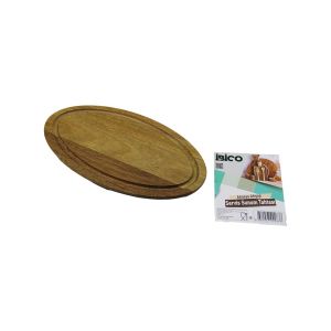 İBİCO İ22-283 ( AKASYA ) ( OVAL ) AHŞAP SERVİS SUNUM TEPSİ & TAHTASI ( MİNİ TEPSİ ) ( 25 X 14 X 1.4CM )*50