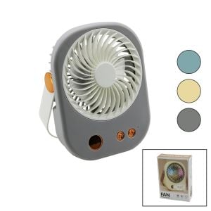 HASUBA HS-285 BJJ-565 (IŞIKLI) (MİNİ FAN) MASA ÜSTÜ (USB ŞARJLI) (2İN1 KULP=TAŞIMA & DURUŞ) (3 KADEME HIZ) (15.5X12CM)*120