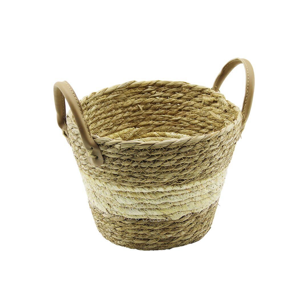 DMR HOME DMR-8558 (ÇİFT KULPLU) HASIR SEPET & ÇOK AMAÇLI ORGANİZER (Ç-TABAN:16CM--AĞIZ:24CM & Y: 18CM)*20