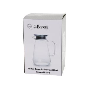 BAROTTİ DMR-8762 (BOMBELİ GENİŞ TBN=1400ML) (METAL KAPAK& SİLİKON CONTA) (CAM) (BOROSİLİKAT=ISIYA DAYANIKLI) SÜRAHİ*12=K