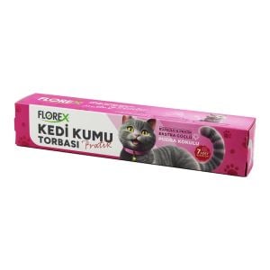 FLOREX L-2001 ( KEDİ & EVCİL HAYVAN ) KUMU TORBASI PRATİK ( 7PCS ) ( PUDRA KOKULU ) (BÜZGÜLÜ & EXTRA GÜÇLÜ) (82X50CM)*20=K