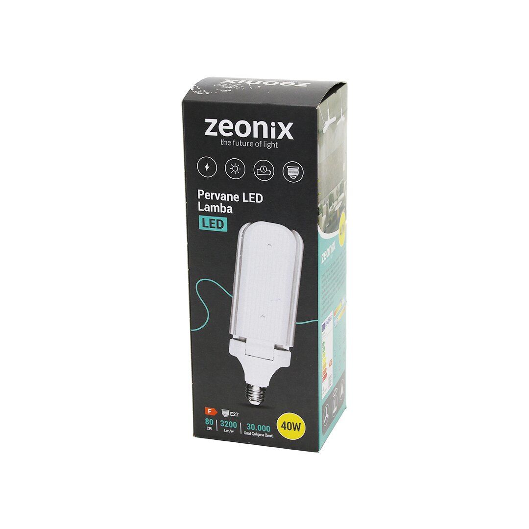 ZEONİX ( 3 KOLLU PERVANE MODELİ ) (36/40W & E27) BEYAZ LED LAMBA AMPUL (2400LM & 6500K) (15CMX 3KANAT)*100