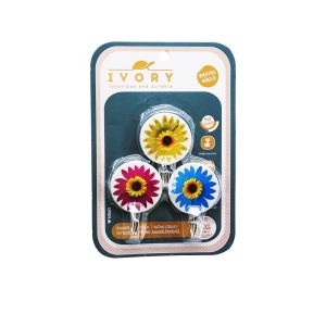 IVORY IVO-ASK-352 ( 3PCS ) ( PAPATYA DESENLİ ) ( METAL UÇLU ) YAPIŞKAN PLASTİK ASKI*160