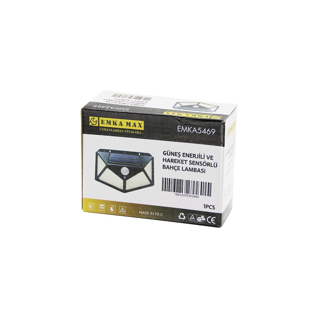 EMKA MAX-5469 ( 4 AÇILI ) ( SOLAR & HAREKET SENSÖRLÜ ) APLİK DUVAR LAMBASI ( DIŞ MEKAN ) ( 9.5 X 13.5CM )*100