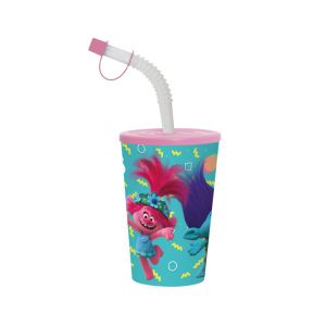 340 CC LISANSLI KÖRÜKLÜ PIPETLI PP BARDAK-MOR TROLLS *36