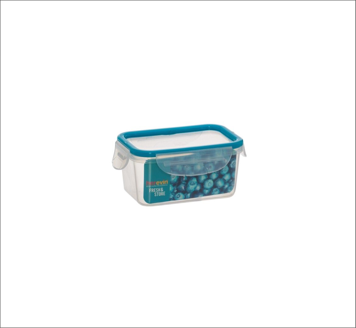 KILITLI SAKLAMA KABI YEŞIL  VE MAVİ KARIŞIK 0,6LT-15 CM X 10 CM X 7,5 CM *24