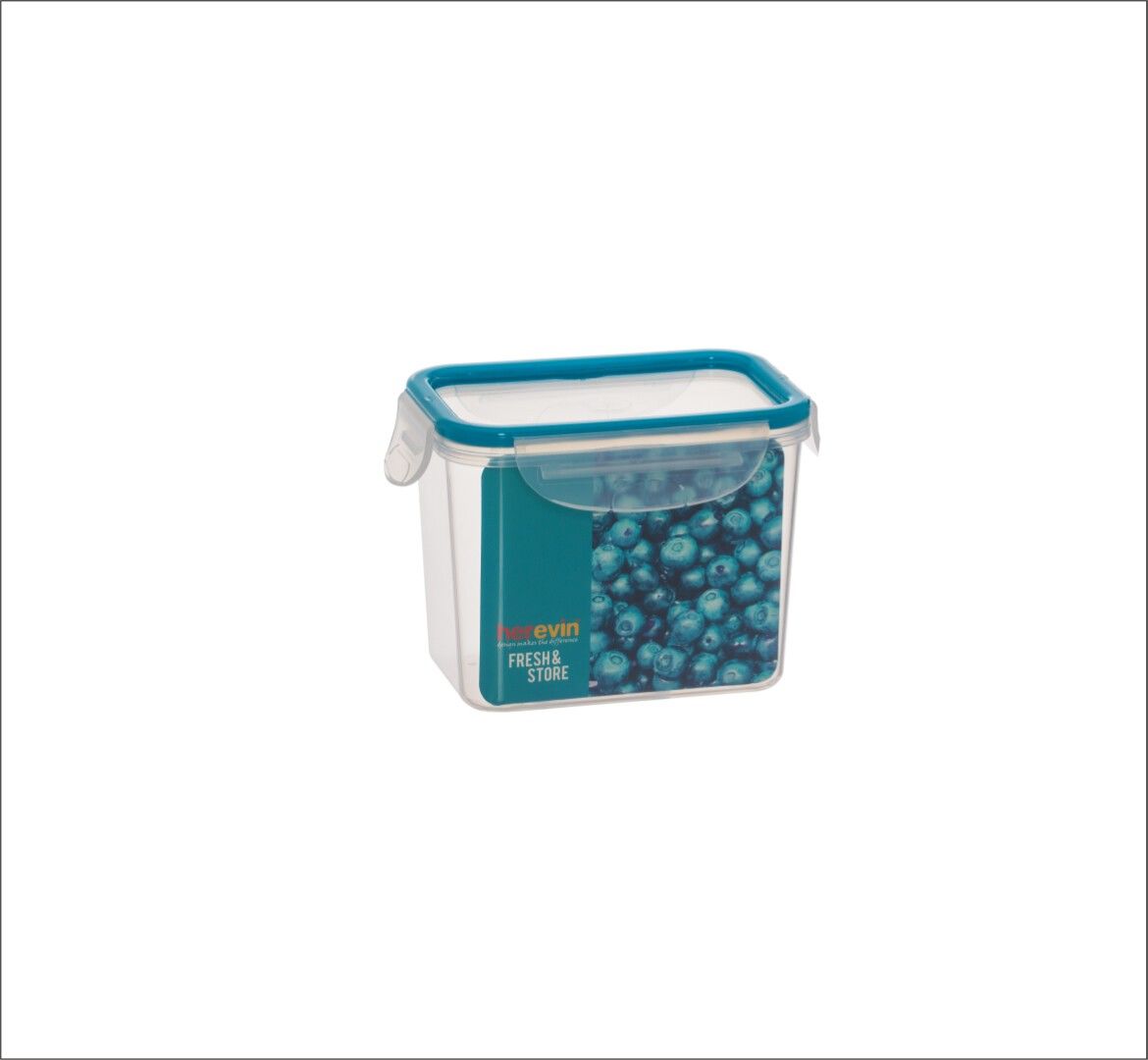 KILITLI SAKLAMA KABI YEŞIL VE MAVİ KARIŞIK 1 LT-15 CM X 10 CM X 11,7 CM *24