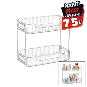 ORGANİZERS ORG-06 LAYER ( 2 KATLI ) (ŞEFFAF MİKA KRİSTAL PLS.) ÇOK AMAÇLI ORGANİZER ( 30X17CM - D: 3-6CM )*12