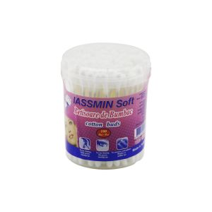 IASSMIN SOFT ( KÜÇÜK BOY ) ( 100PCS ) KULAK ÇÖPÜ ( PAMUKLU ÇUBUK ) ( YUVARLAK KUTU )*12X12