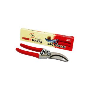 GÜNER ( GENİŞ AĞIZ ) ( KIRMIZI SAPLI ) ( METAL ) BAĞ MAKASI*100
