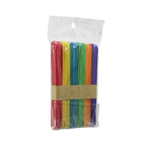 İBİCO İ15-058 ( RENKLİ & 50PCS ) ( AHŞAP ELİŞİ & DİL ÇUBUK ) ( 15CM X 1.8CM )*20X5