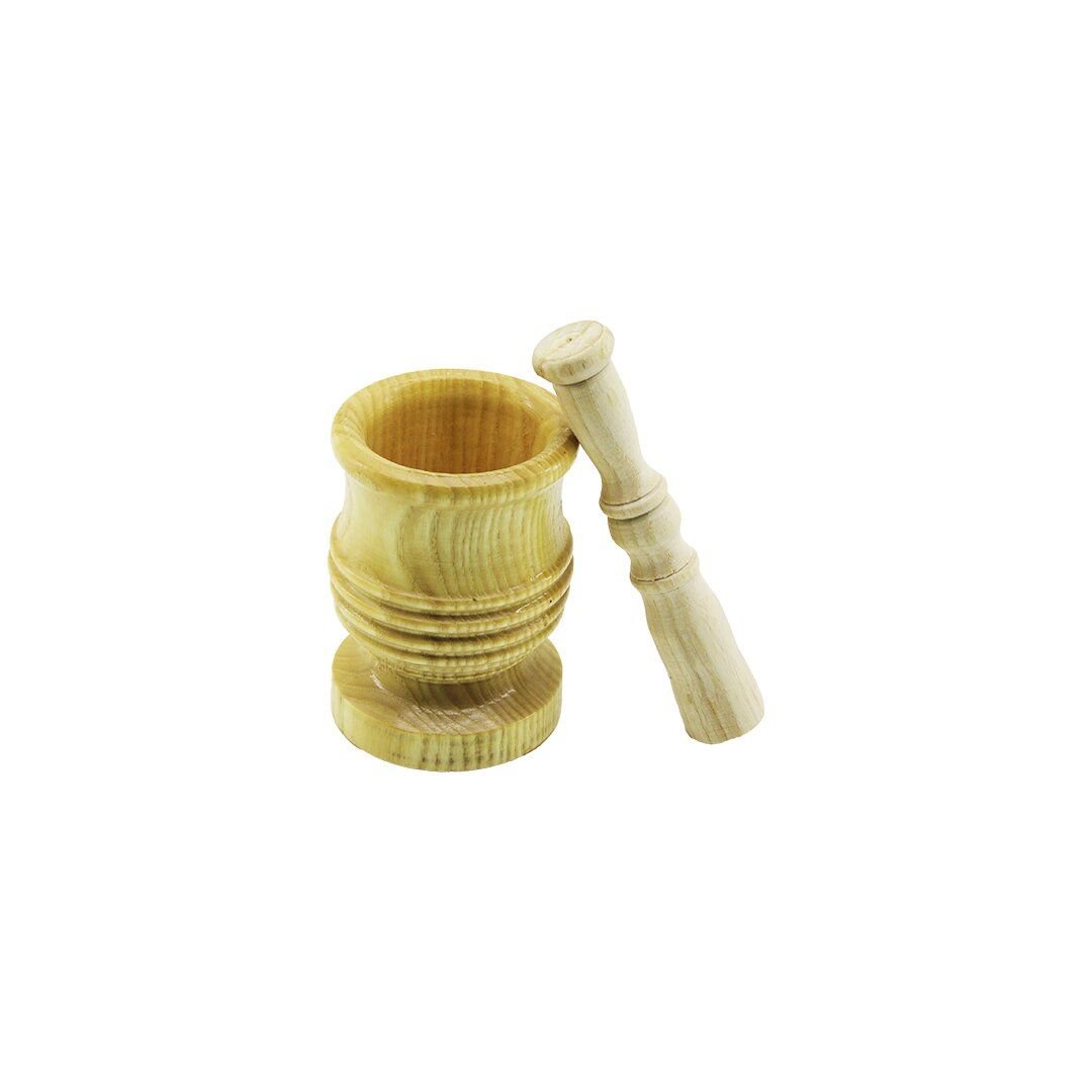 TARAKLI TRK-120 (LÜX) (ORTA BOY) AHŞAP HAVAN (SARIMSAK DÖVECEK) (Ç:7.3CM-D:6.5CM-Y:10.5CM) (BRKT-077437)*100