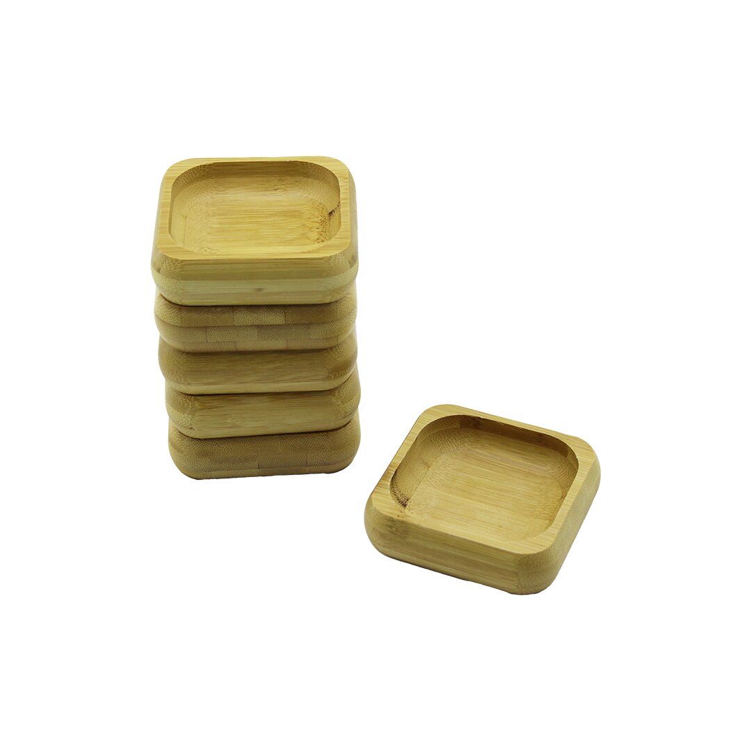 İBİCO İ22-218 ( 9X9CM & KARE ) AHŞAP BAMBU ( ÇEREZLİK & LOKUMLUK ) KASE ( DERİNLİK: 1.8CM )*6X30