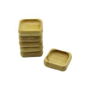 İBİCO İ22-218 ( 9X9CM & KARE ) AHŞAP BAMBU ( ÇEREZLİK & LOKUMLUK ) KASE ( DERİNLİK: 1.8CM )*6X30