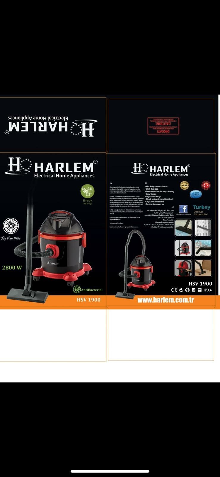 HARLEM HSV-1900 BETA ( KURU ) ELEKTRİKLİ SÜPÜRGE 2800W*1