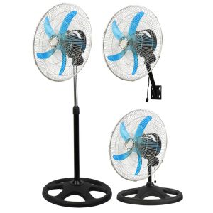 KİWİ KFAN-7473 (20'') (50CM) (SANAYİ) VANTİLATÖR (3İN1=DUVARA MONTE& MASA ÜSTÜ& AYAKLI) (3 KADEME HIZ& 5 METAL KANAT) (54W)*1