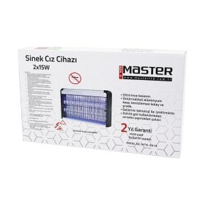 MASTER MTR-2X15 SİNEK ÖLDÜRÜCÜ CIZ CİHAZI MAKİNE (30W) (2PCS LED FLORESAN) (80M2 ETKİLİ) (3000V GERİLİM) (52.5X10X31.5CM)*6                     qwe08