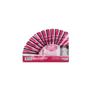 ELİT AKSESUAR ( 24PCS ) SİYAH TOPUZLU TEL TOKA ( YELPAZE KARTLI )*12X140