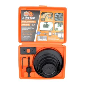 KINETEX KTX-3243 (8İN1) BUAT AÇMA PANÇ SETİ (METAL & AHŞAP & PVC & ALÇIPAN & PLS.) (64-73-89-102-127MM)*34