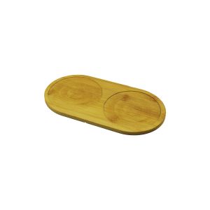 PABLITO HOME PBT-277 ( 2 BÖLMELİ ) ( OVAL ) AHŞAP BAMBU YAĞDANLIK ALTLIK ( MİNİ TEPSİ ) ( 20X10X0.8CM )*240