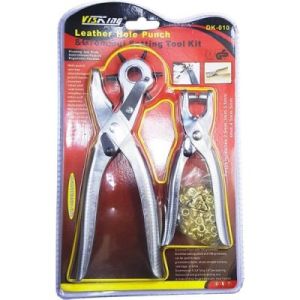 EMG TOOLS HRD-80 ( 2Lİ SET ) ( 6-DİŞLİ METAL KEMER DELME PENSESİ )  & ( PERÇİN PENSESİ )  ( + GOLD PERÇİN )*60