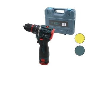 ( BANCO-700 ) BN-5 F-136 (ARMUT) (KÖMÜRSÜZ) (SARI & MAVİ) (ŞARJLI) (DARBELİ) MATKAP & UÇ SETİ (1550 RPM) (24V & 5.0 Ah) (2-BATARYA)*10