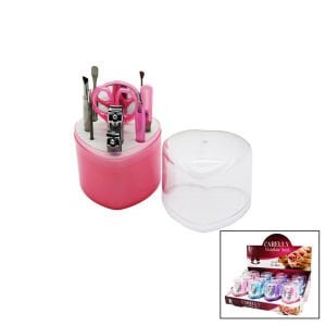 CARELLY CR-0464 ( 10PCS ) MANİKÜR & PEDİKÜR SETİ ( KALPLİ PLASTİK KUTULU )*12X12
