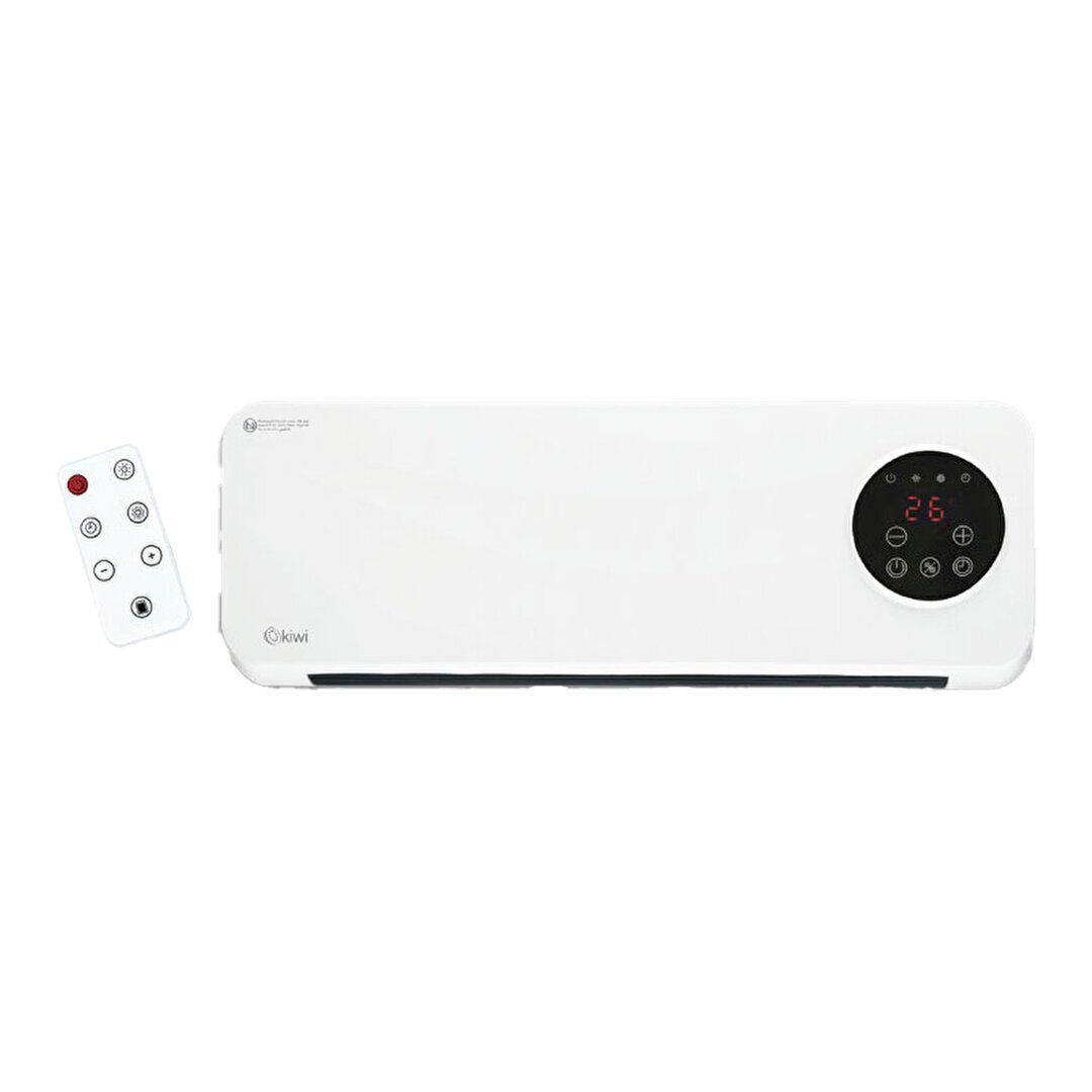 KİWİ KHT-8490 (KLİMA TİPİ) DUVAR TİPİ (ISITICI FAN) (KUMANDALI & DİJİTAL DOKUNMATİK EKRAN) (2 KADEME ISI) (ZAMAN AYARLI) (2000W)*1