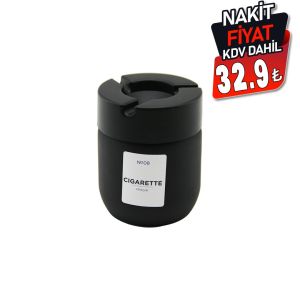 QLUX C-00545 ( 425CC ) ( SİYAH CAM ) KÜLLÜK ( SİYAH PLASTİK KAPAK ) ( NO-08 CIGARETTE & KÜL TABLASI )*12=K