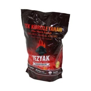 TEZYAK ( YENİ NESİL ) MANGAL KÖMÜRÜ ( 2KG ) ( DUMANSIZ ) ( TEK KİBRİT İLE YANAR=ÇIRA ODUN GEREKMEZ )*10=K