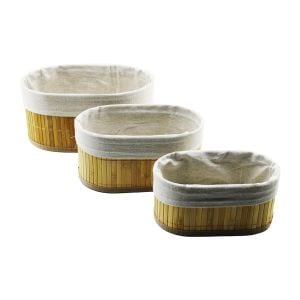 DMR-4951 (3LÜ) (OVAL) (BAMBU KENAR) ORGANİZER SEPET*20