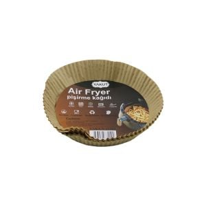 YAKUT-11583 (25PCS) (BÜYÜK=TABAN 19.5CM-AĞIZ:25CM) (TABAK MODEL) (YUVARLAK) AİR FRYER PİŞİRME KALIP (KAĞIT) (200℃ DAYANIKLI)*150