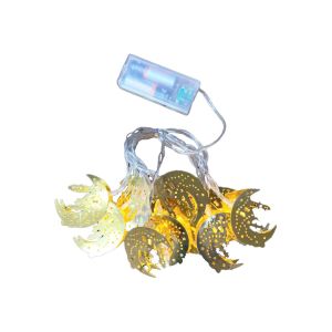 ALASKA COMPANY SDR-4 (CAMİ-2MİNARE AY-YILDIZ MODEL=10PCS) (GOLD METAL) (PİLLİ) DEKORATİF LED IŞIK & LAMBA (2MT KABLO)*100