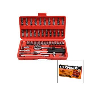 ALC SOCKET SET ( 46PCS ) LOKMA SETİ ( 1/4'' BİT & 6GEN SOKET & CIRCIR KOLU & UZATMA-KAYDIRMA ÇUBUKLARI) (PLS.KUTULU)*30