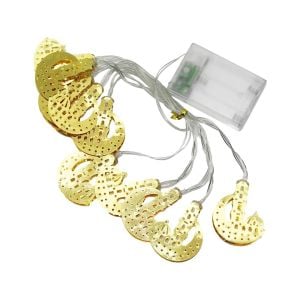 ALASKA COMPANY SDR-8 (CAMİ-1MİNARE AY-YILDIZ MODEL=10PCS) (GOLD METAL) (PİLLİ) DEKORATİF LED IŞIK & LAMBA (2MT KABLO)*100