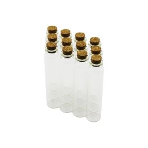 YAKUT-11558 ( 25ML ) ( ÇOK AMAÇLI & DEKORATİF ) ( BOŞ TÜP ) CAM ŞİŞE ( MANTAR KAPAKLI )*12X48