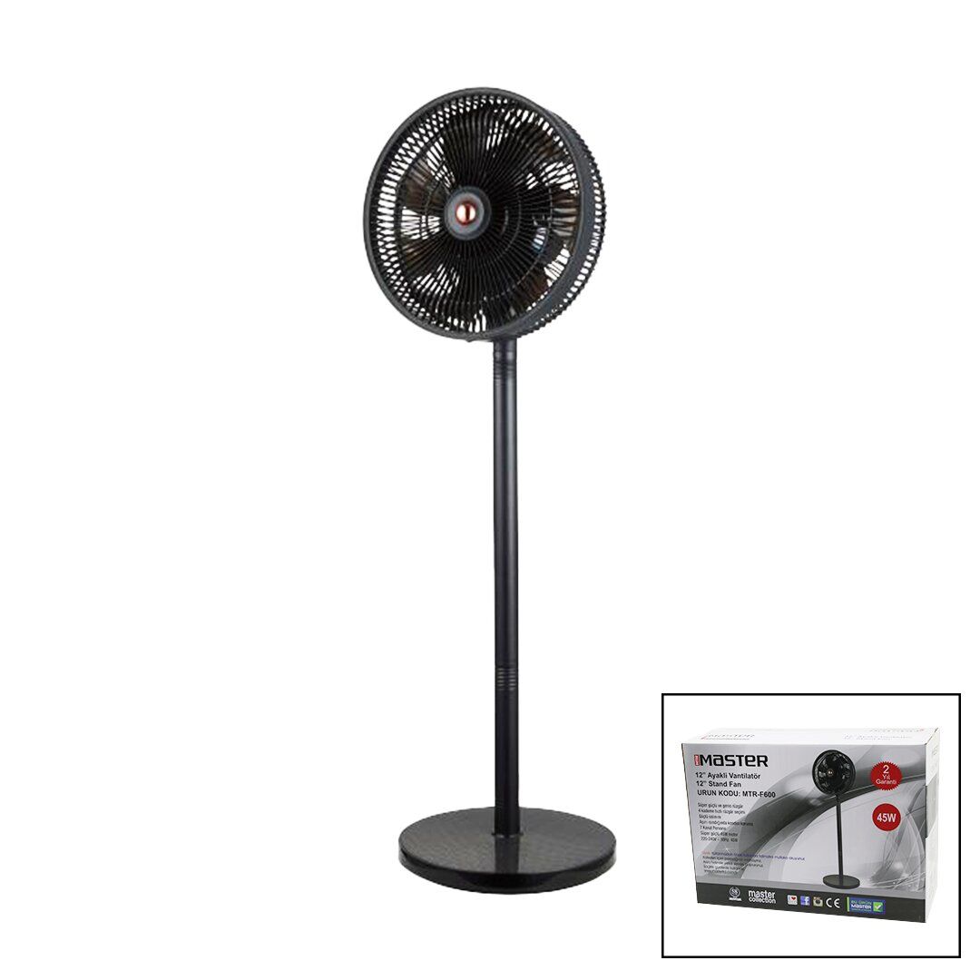 MASTER MTR-F600 (12'' İNÇ) ( AYAKLI & STAND FAN ) VANTİLATÖR ( 4 KADEME HIZ ) ( 7 PLASTİK KANAT) ( 45W )*5