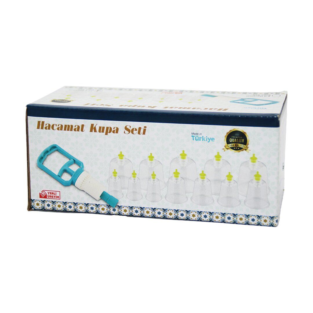 KRT-1013 (12PCS) HACAMAT KUPA MASAJ SETİ (1-POMPA+NO-6:4AD & NO-7-5-4:2 ŞER AD& NO-3: 1AD& NO-2:1AD) MİKA KRİSTAL PLS.*147
