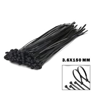 B.H.D BHD-00220 ( SİYAH ) ( 3.6X150MM ) PLASTİK CIRT KELEPÇE ( 100PCS )*250