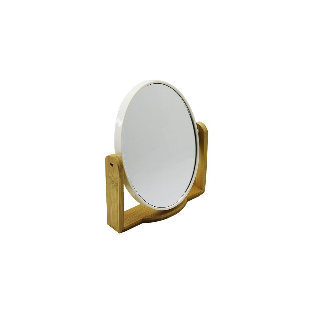 YAKUT-11458-5002 ( 5.5'' ) ( OVAL ) MAKYAJ AYNASI ( AHŞAP BAMBU AYAKLI ) ( ÇİFT TARAFLI ) ( PLASTİK ÇERÇEVE )*60