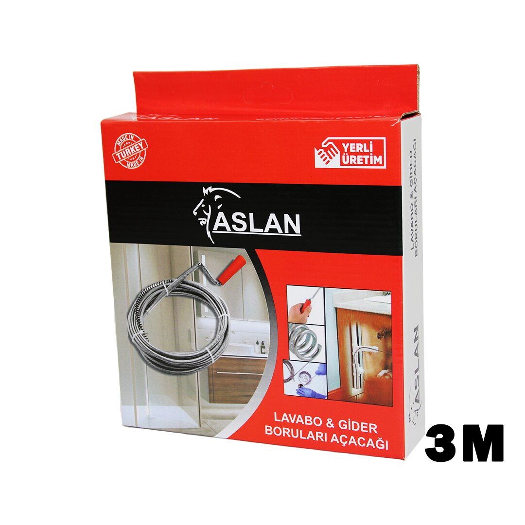 DENİZ EL ALETLERİ  ( 3MT ) SUSTA SPRAL LAVABO & GİDER AÇAR*48
