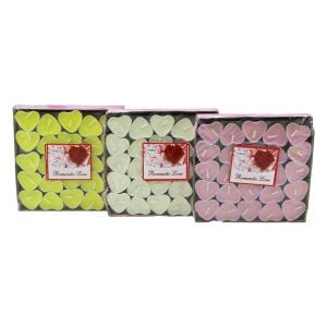 YAKUT-11234 ( 50PCS ) ( BEYAZ & RENKLİ & KALPLİ ) TEA LİGHTS MUM*40