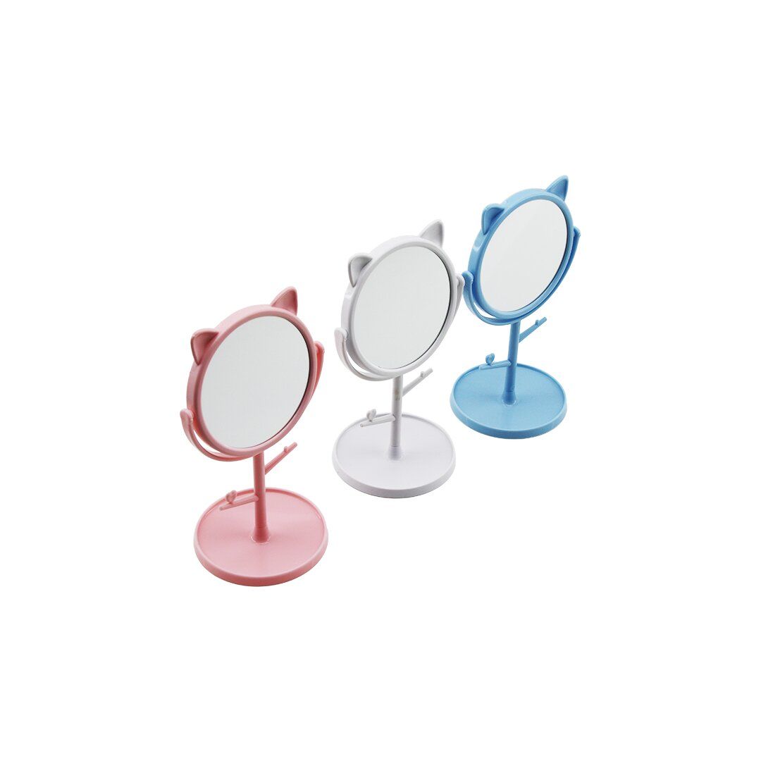 YAKUT-11449 ( 4'' & 10CM ) ( YUVARLAK & KULAKLI ) ( TAKI ASKILIKLI ) PLASTİK MAKYAJ AYNASI*24X10
