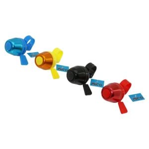 İBİCO İ18-019 ( CIRCIR ) ( DİK & YUVARLAK ) ( RENKLİ METAL KAPAK  ) BİSİKLET ZİLİ ( RENKLİ PLASTİK TABAN & ZİL KOLU & TUTACAK )*20X12