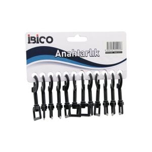 İBİCO İ12-005 ( HALKASIZ ) (DİKDÖRTGEN HALKALIK ) ( SİYAH ) (KLASİK) ( METAL ) ANAHTARLIK ( KEMER GEÇMELİ )*12X100