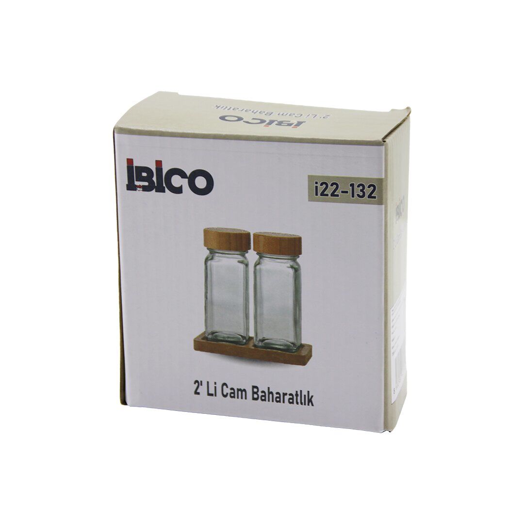 İBİCO İ22-132 ( 2PCS ) BAMBU TUZLUK & BİBERLİK & BAHARATLIK*48