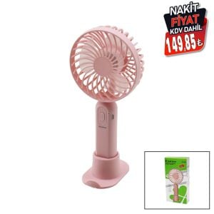 GOLD SİLVER GS-305 (USB ŞARJ) MİNİ EL FANI (ÇAP:10.2CM & Y:22.5CM) (SABİT BAŞLIK) (3KDM HIZ) (TELEFONLUKLU & ASKI HALKASI) MİNİ VANTİLATÖR*100