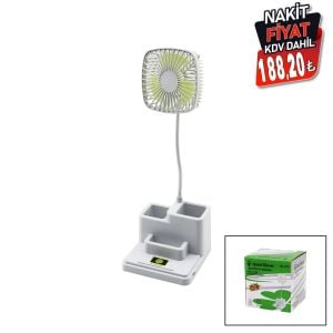 GOLD SİLVER GS-270 (KALEMLİKLİ) M.ÜSTÜ VANTİLATÖR (USB ŞARJLI) (FAN:8.9CM& AKROBAT AYAK=23CM+KALEMLİK:36.5CM)(TELEFONLUK)*60                     qwe7