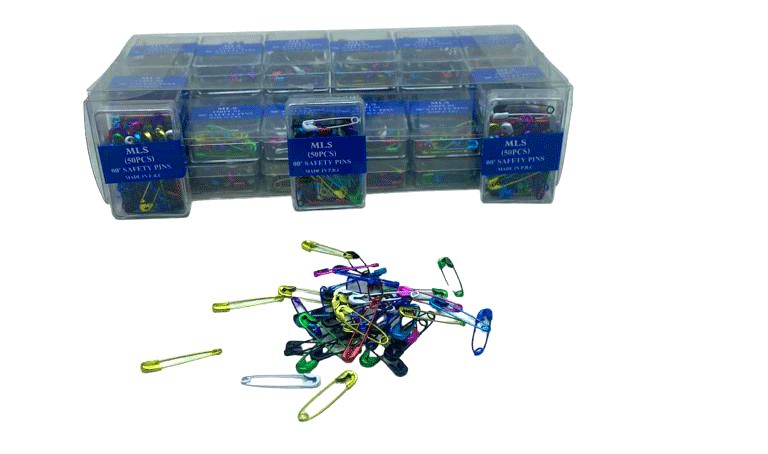 MLS SAFETY PINS-988 ( RENKLİ ) 50PCS.PLS.KUTU NO-00'' MİNİ ÇENGELLİ İĞNE*36X40